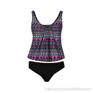 Sunnymyheart Women Sexy Fashion Freedom Plus Size Printed Tankini Bikini Swimwear Swimsuit Bathing Suit Gray B07MF7YV7Z